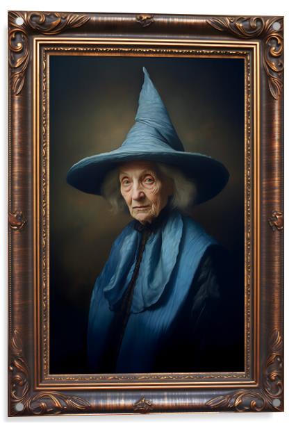 Magical Witch in Blue Acrylic by Zahra Majid