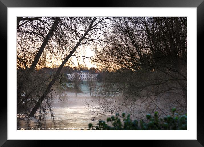 Dawn on the River Kennet Framed Mounted Print by Stephen Young