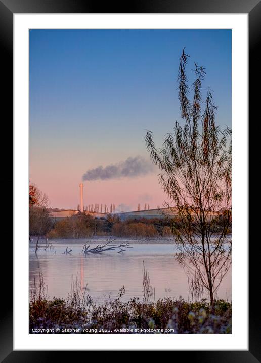 Urban Frost: Morning on the Industrial River Framed Mounted Print by Stephen Young