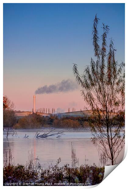 Urban Frost: Morning on the Industrial River Print by Stephen Young