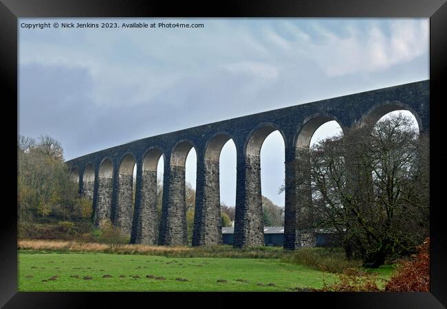 The Cynghordy Viaduct carrying trains to  Framed Print by Nick Jenkins