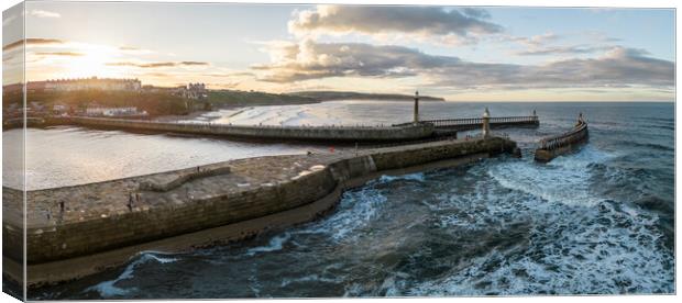 Whitby Harbour Walls Canvas Print by Apollo Aerial Photography