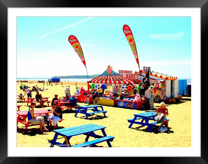 Colorful Cafe at Weston Super Mare. Framed Mounted Print by john hill