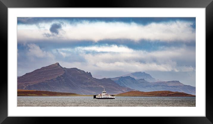 Ben Tianavaig and the Raasay Ferry Framed Mounted Print by John Frid