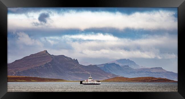 Ben Tianavaig and the Raasay Ferry Framed Print by John Frid