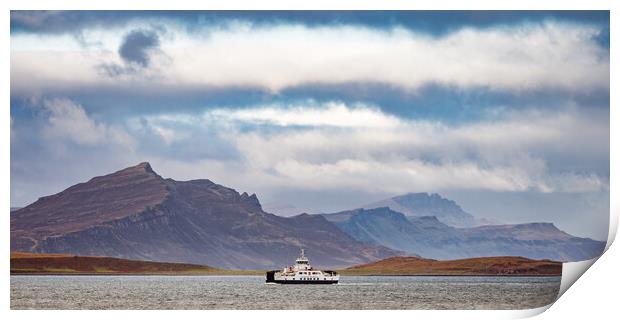 Ben Tianavaig and the Raasay Ferry Print by John Frid