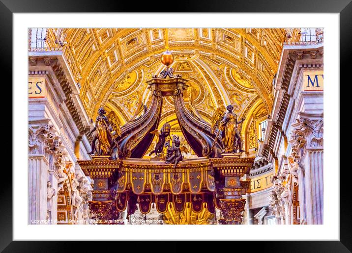 Saint Peter's Basilica Bernini Baldacchino Vatican Rome Italy  Framed Mounted Print by William Perry