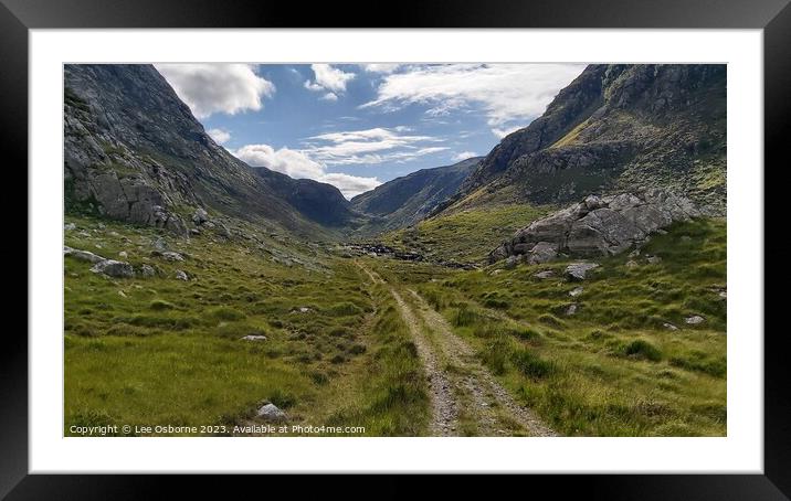 Into the Mountains - Gleann Dubh Framed Mounted Print by Lee Osborne