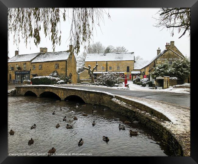 Wintertime in the Cotswolds  Framed Print by Martin fenton