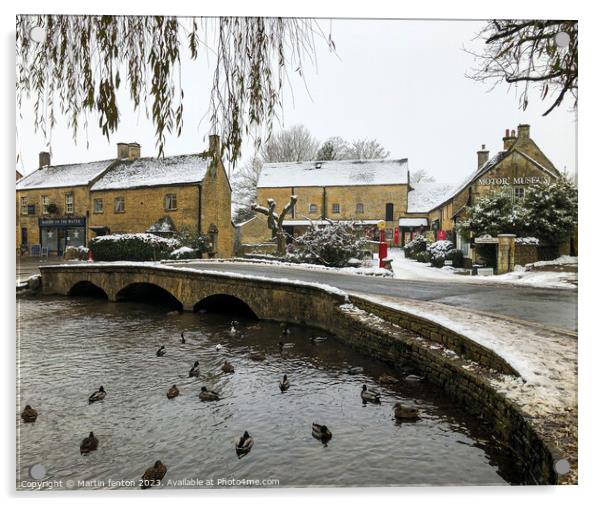 Wintertime in the Cotswolds  Acrylic by Martin fenton