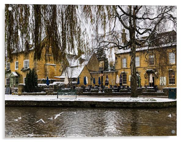  Cotswold hotels in Bourton on the water Acrylic by Martin fenton