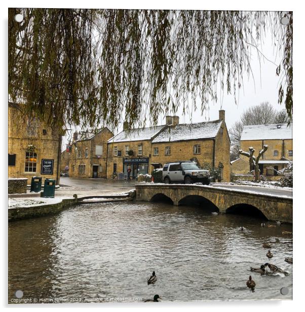 A cold river Windrush Bourton on the water  Acrylic by Martin fenton
