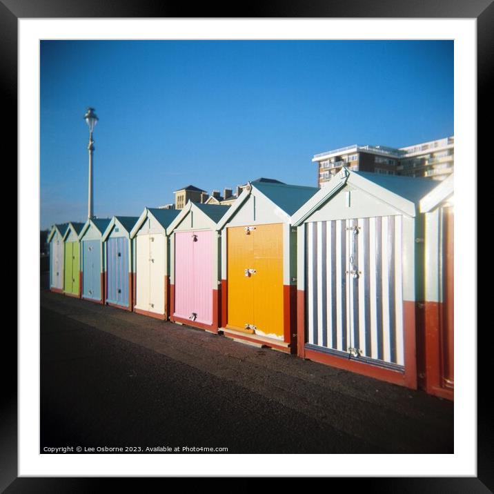 Hove, Actually - Beach Huts Framed Mounted Print by Lee Osborne