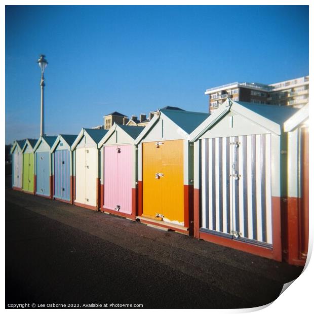 Hove, Actually - Beach Huts Print by Lee Osborne