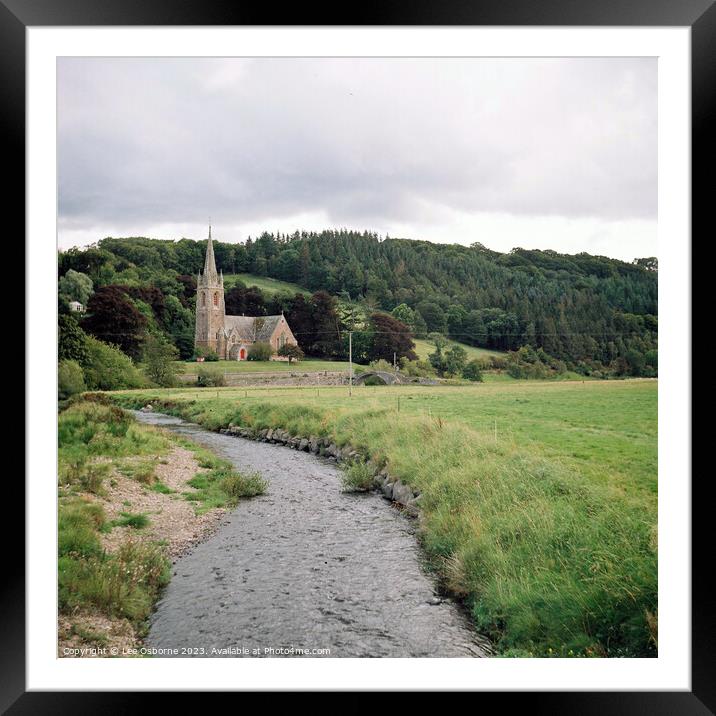 Parish Church and River, Stow, Scottish Borders Framed Mounted Print by Lee Osborne