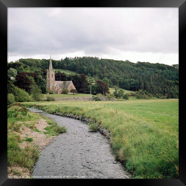 Parish Church and River, Stow, Scottish Borders Framed Print by Lee Osborne