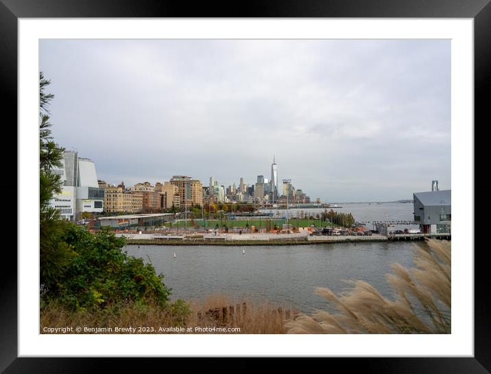 Lower Manhattan View Framed Mounted Print by Benjamin Brewty