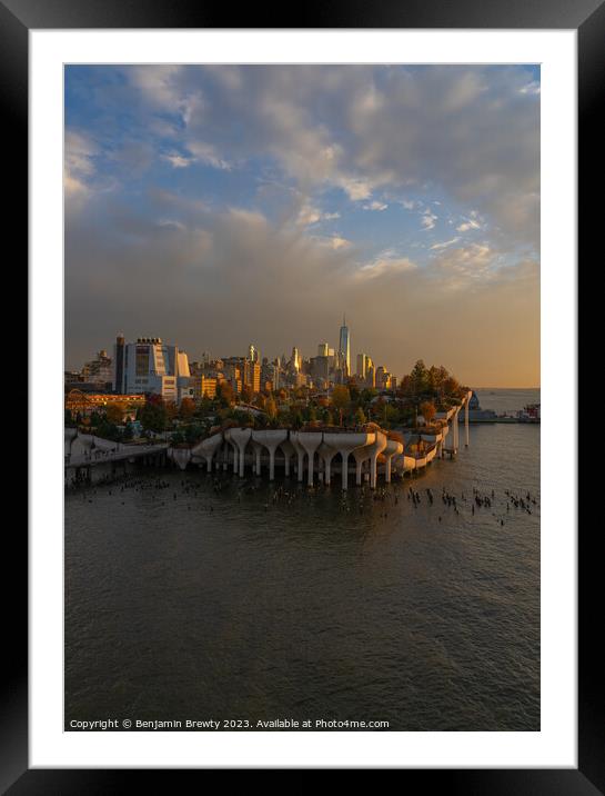 Lower Manhattan Sunset Framed Mounted Print by Benjamin Brewty