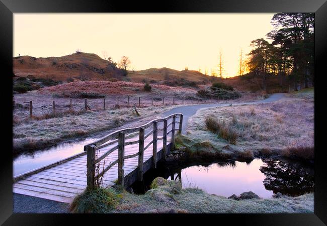 Into the Sunrise: Tarn Hows Lake District Framed Print by Tim Hill