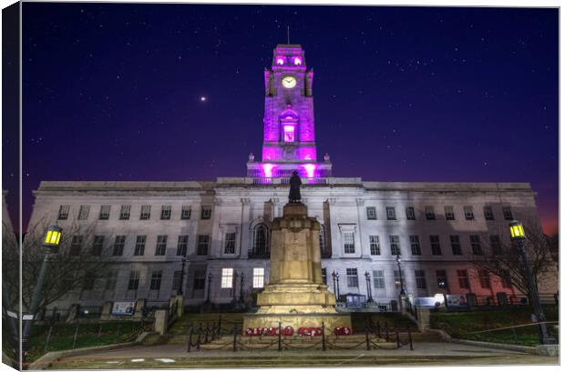 Barnsley Town Hall and Jupiter Canvas Print by Alison Chambers