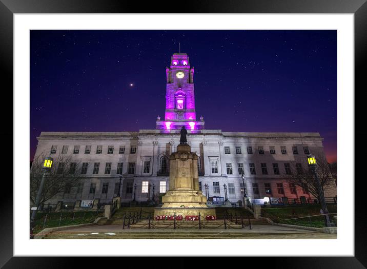 Barnsley Town Hall and Jupiter Framed Mounted Print by Alison Chambers