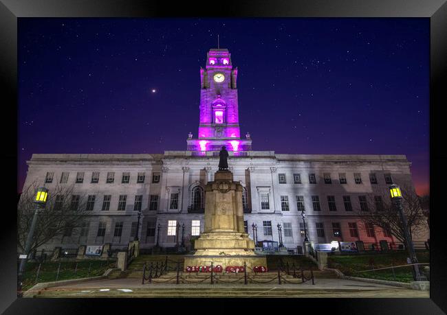 Barnsley Town Hall and Jupiter Framed Print by Alison Chambers