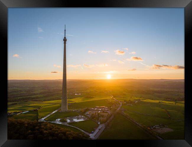 Emley Moor Mast Framed Print by Apollo Aerial Photography