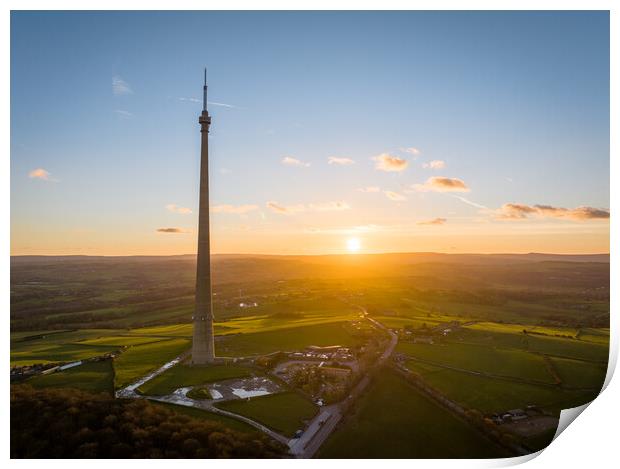 Emley Moor Mast Print by Apollo Aerial Photography