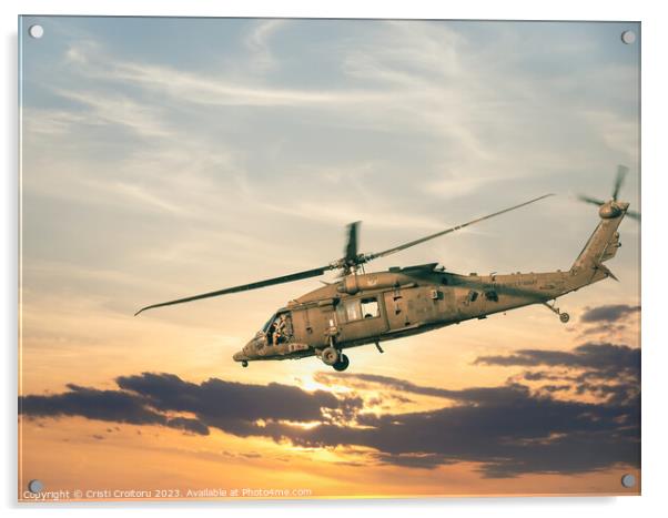 Sikorsky UH-60 Black Hawk Acrylic by Cristi Croitoru