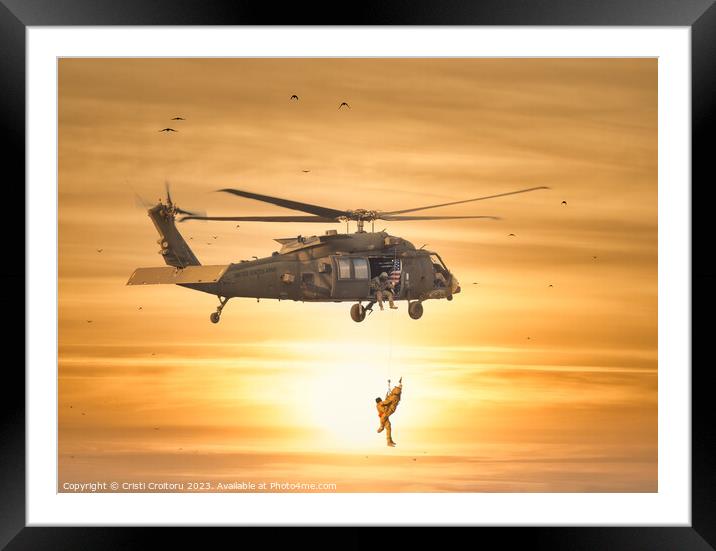 Sikorsky UH-60 Black Hawk Framed Mounted Print by Cristi Croitoru
