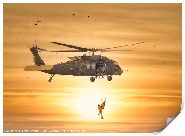 Sikorsky UH-60 Black Hawk Print by Cristi Croitoru