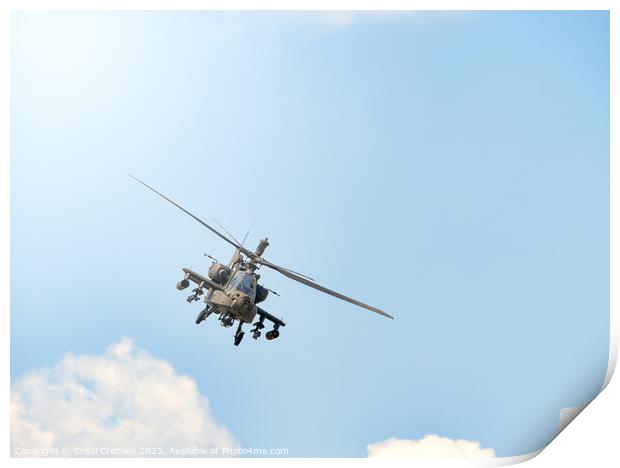 Boeing AH-64 Apache Print by Cristi Croitoru