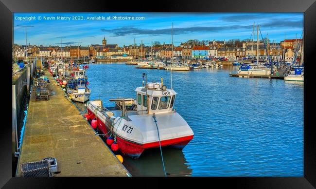 A view of the harbour of Anstruther, Fife  Framed Print by Navin Mistry