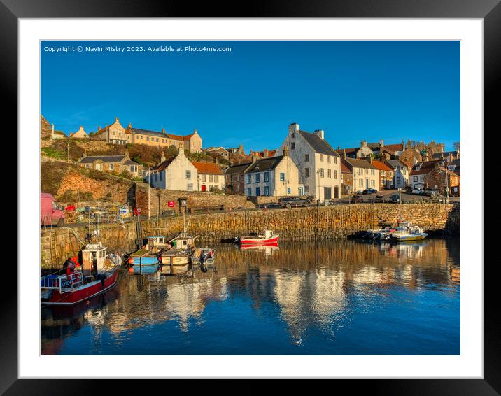 A view of Crail Harbour, Fife Scotland  Framed Mounted Print by Navin Mistry