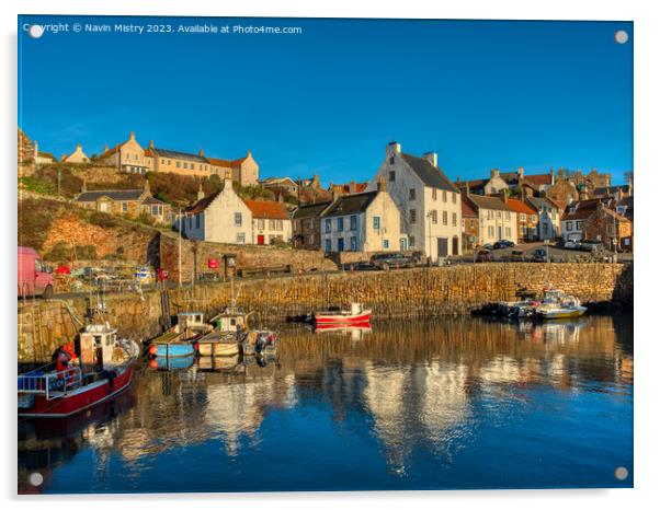 A view of Crail Harbour, Fife Scotland  Acrylic by Navin Mistry