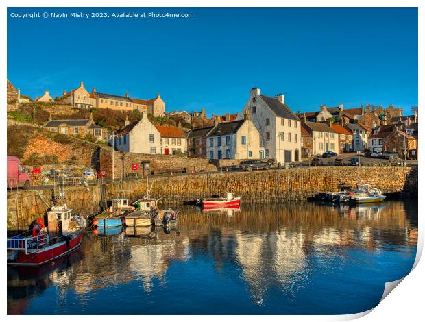 A view of Crail Harbour, Fife Scotland  Print by Navin Mistry