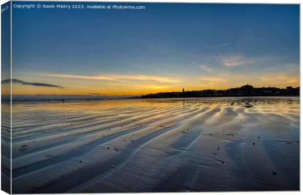 Sunrise at West Sands, St. Andrews, Fife Canvas Print by Navin Mistry