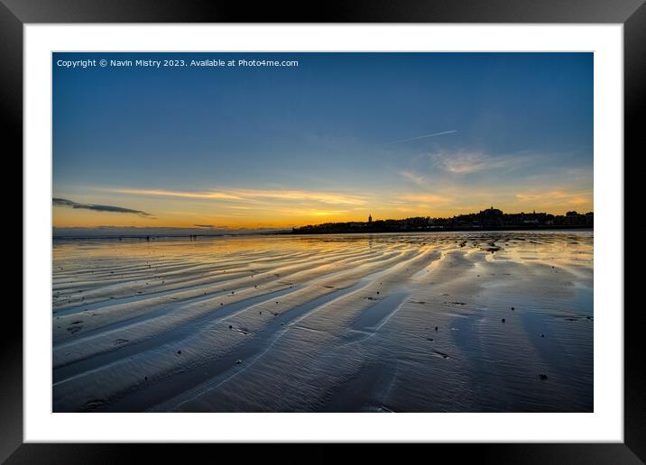 Sunrise at West Sands, St. Andrews, Fife Framed Mounted Print by Navin Mistry
