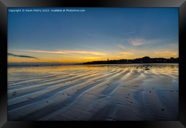Sunrise at West Sands, St. Andrews, Fife Framed Print by Navin Mistry