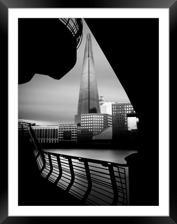 Black and white photo of the shard (Prismal) Framed Mounted Print by Martyn Large