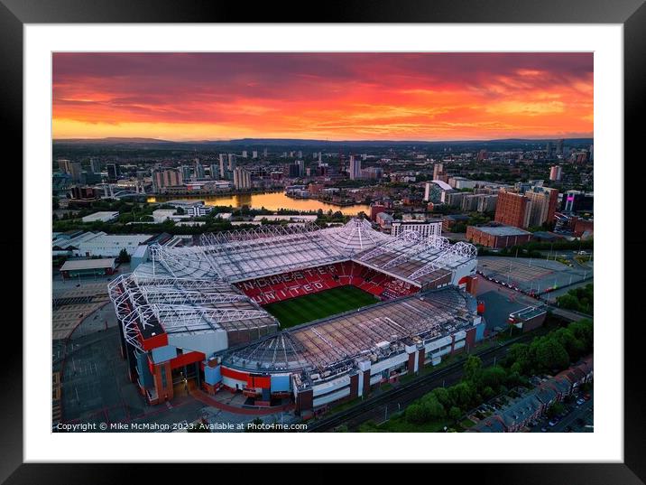 Old Trafford stadium , Manchester United football  Framed Mounted Print by Mike McMahon