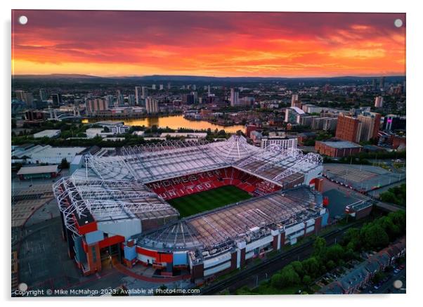 Old Trafford stadium , Manchester United football  Acrylic by Mike McMahon