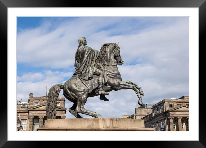 Statue of Duke of Wellington in Edinburgh Framed Mounted Print by Artur Bogacki