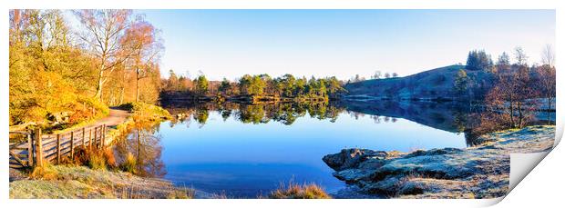 Tarn Hows: November Sunshine Panoramic Print by Tim Hill