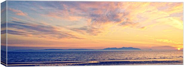 Scottish coastal sunset over Arran Canvas Print by Allan Durward Photography