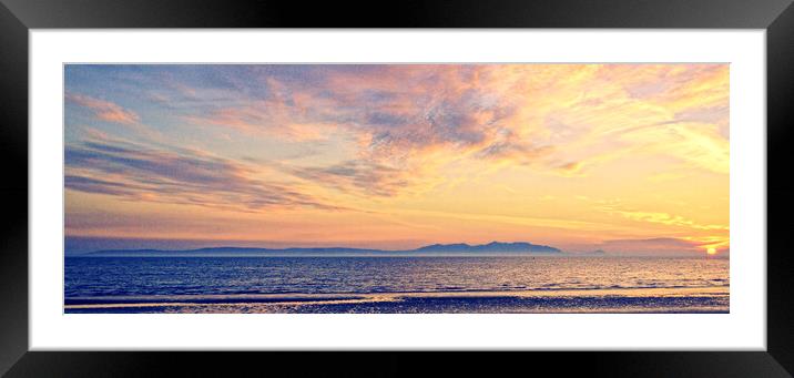 Scottish coastal sunset over Arran Framed Mounted Print by Allan Durward Photography