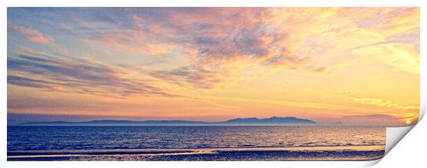 Scottish coastal sunset over Arran Print by Allan Durward Photography