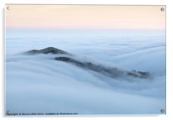 Malvern Hills Sea of Fog Acrylic by Bruce Little