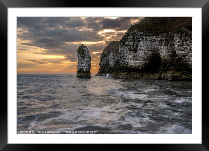 Flamborough Sea Stack Framed Mounted Print by Darrell Evans