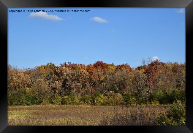 Fall Colors Hiking Trail 27A Framed Print by Philip Lehman